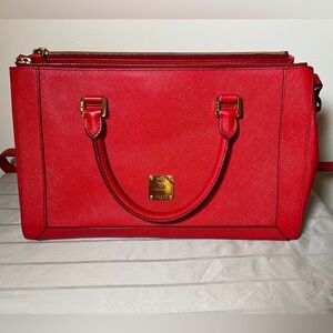 MCM Nuovo Large Red Satchel with COA